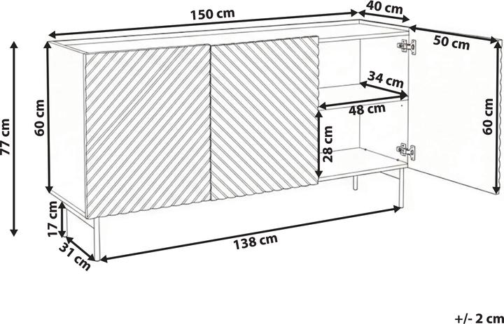 Produktbild Beliani Yaraka (150 x 40 x 77 cm)