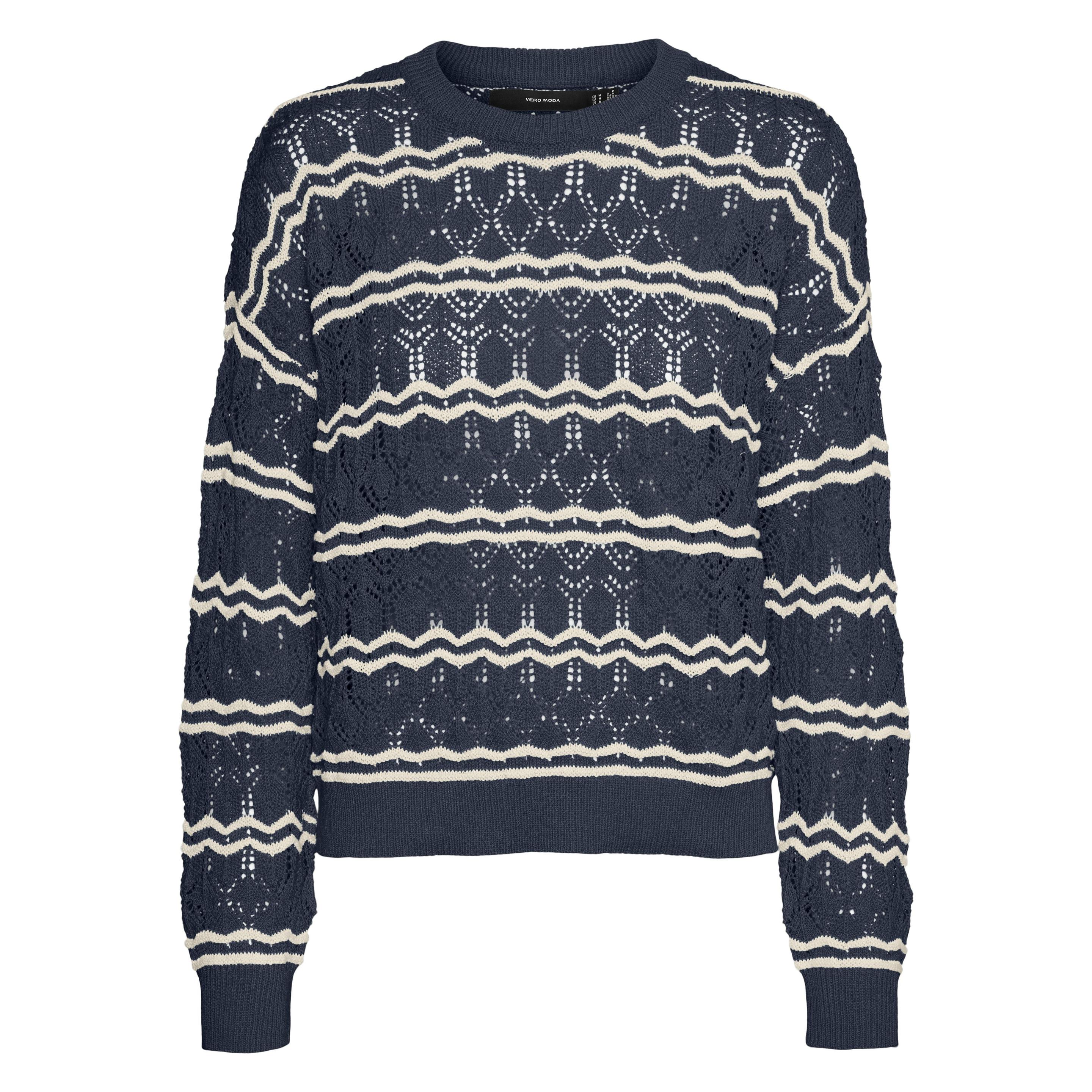 Vero Moda, Damen, Blusen, %Vmbella Ls O-Neck Pullover Ga Boo, Blau, (Xs)