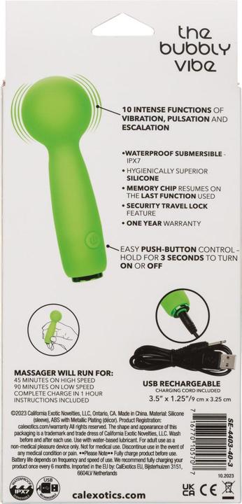 Produktbild CalExotics Neon Vibes The Bubbly Vibe Mini-Massager 10 Vibrationen Grãoen
