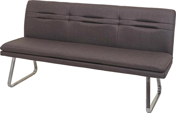 Actual product image Swisshandel24 Bench, dining room bench bench upholstered bench, backrest fabric/textile stainless steel brushed - (180 cm)