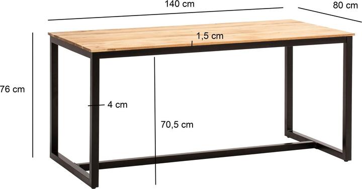 Image du produit Wohnling 140x80x76 (140 x 140 x 76 cm)