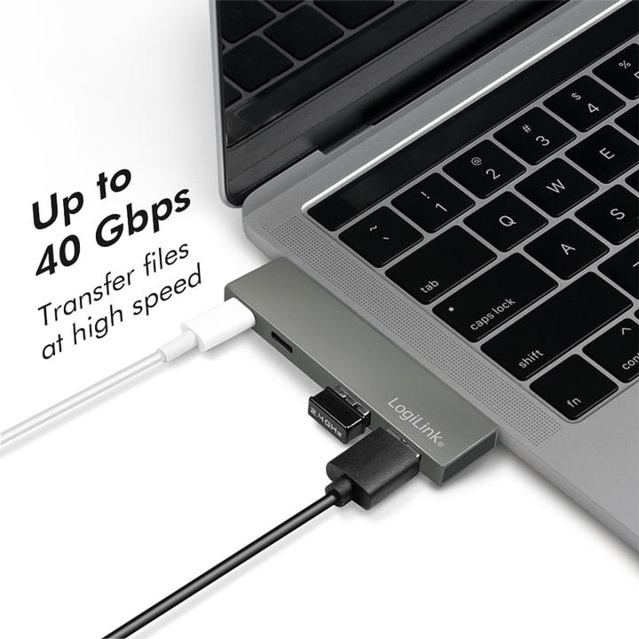 Immagine prodotto LogiLink Docking station USB 3.2 Gen2x2, 4 porte, PD, argento (USB-C, 4 porte)