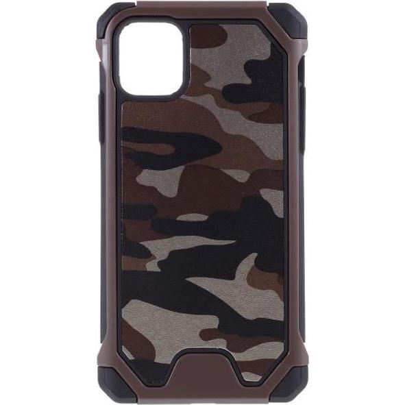 MU Style Schockresistentes Hardcase mit Tarnmuster (Apple iPhone 11 Pro Max), Smartphone Hülle, Braun
