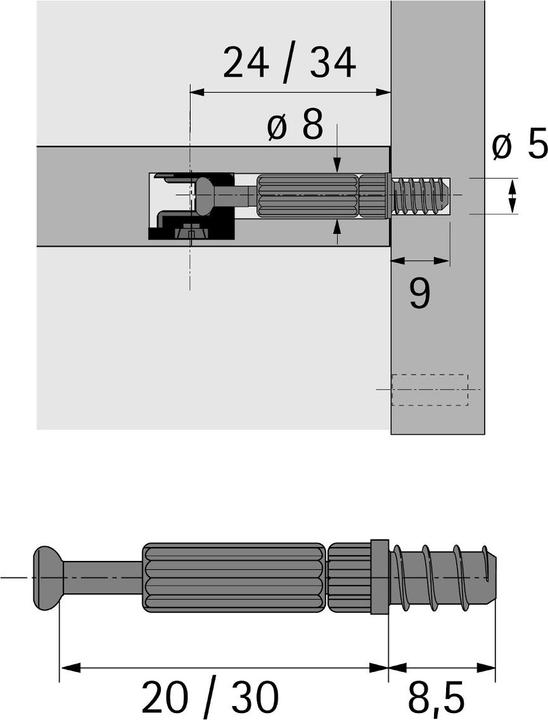 Produktbild Hettich Twister DU 319 (Einpressdübel, 1 Stk.)