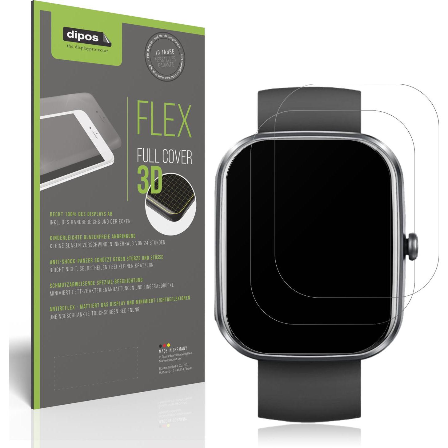 Dipos Full Cover Schutzfolie Matt, Smartwatch Schutzfolie, Transparent