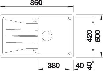 Image du produit Blanco Sona 5 S (Éviers à poser, 50 cm, 86 cm)