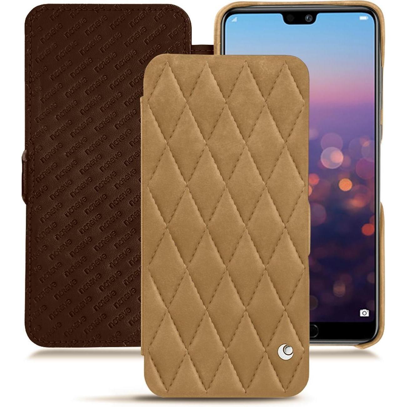 Noreve Lederschutzhülle horizontal (Huawei P20 Pro), Smartphone Hülle, Braun