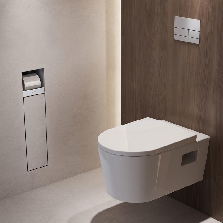 Image du produit hansgrohe HG Porte-balai XtraStoris Roc EB avec support papier et porte à carreler blanc mat