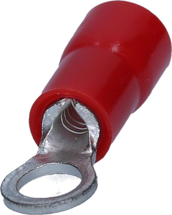 Produktbild Kalitec 100 Stück RKSRM3 Ringkabelschuh 0,5-1,5mm² I teilisoliert M3 rot I Kupfer I PVC Kragen I zum