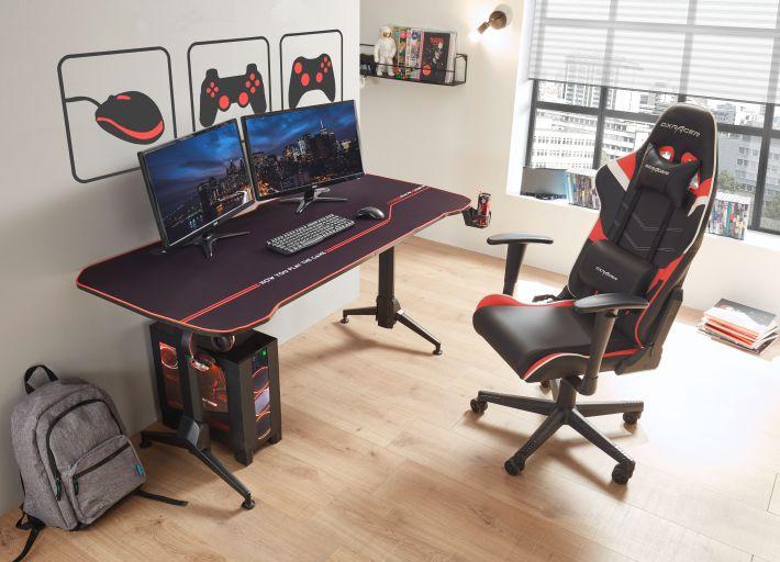 Image du produit DXRacer Chaise de jeu P Series PF188-NRW Chaise de jeu, noir-rouge-blanc