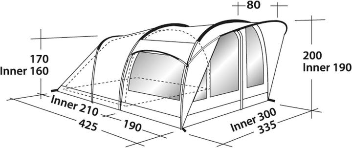 Actual product image Robens Cabin 600 Tent (Tunnel tent, 14.90 kg, 6 persons)