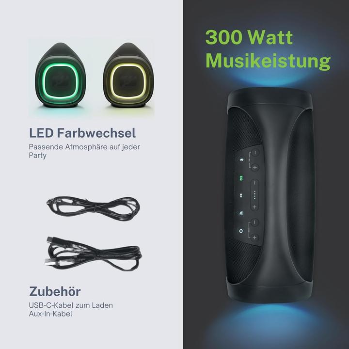 Actual product image Muse Portable Bluetooth Speaker Splash Proof, Black (10 h)