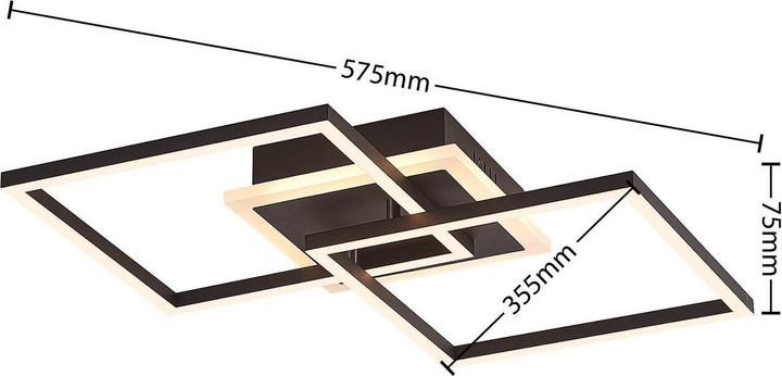 Produktbild Lindby LED-Deckenlampe Fjardo CCT Quadrate schwarz (1240 lm)