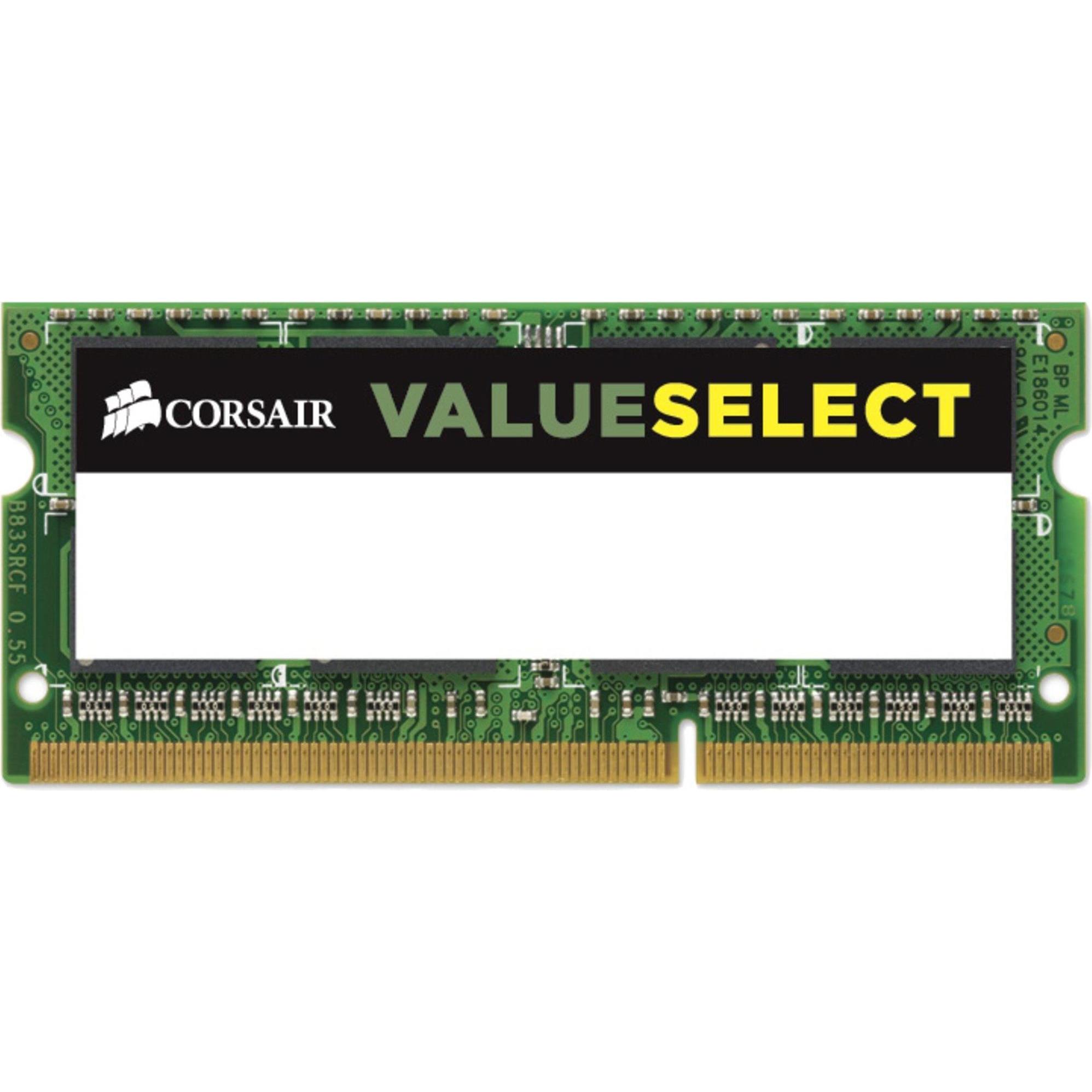 Corsair Value Select (1 x 4GB, 1600 MHz, DDR3L-RAM, SO-DIMM), RAM, Schwarz