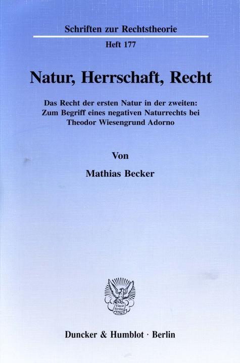 Produktbild Natur, Herrschaft, Recht (Deutsch, Mathias Becker, 1997)