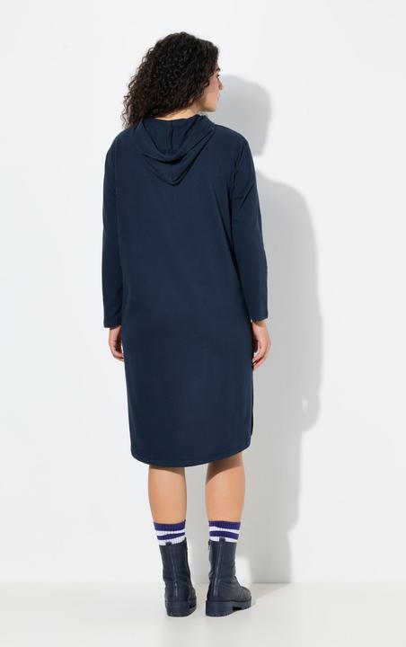 Image du produit Ulla Popken Robe midi en molleton, message format XL, capuche et manches longues (60)
