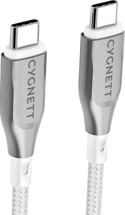 Productafbeelding Cygnett Gepantserde USB-C naar USB-C 60W snellaadkabel USB 2.0 (1m, wit) (1 m, USB 2.0, 100 W)