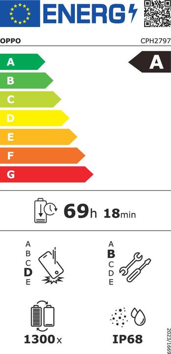 Energie-Label OPPO Find X9 (512 GB, Space Black, 6.59", Dual SIM, 5G)