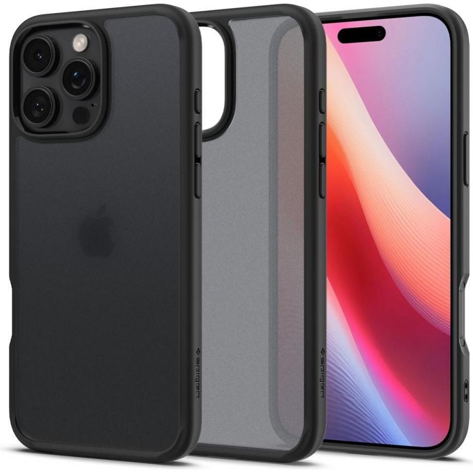 Spigen Ultra Hybrid iPhone 16 Pro Max frost black ACS07995 (Apple iPhone 16 Pro Max), Smartphone Hülle, Schwarz