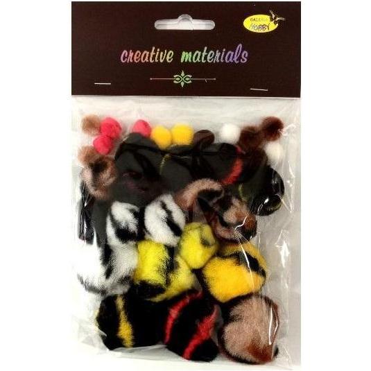 BRE Farbige Pompons 10-38mm 30 Stk