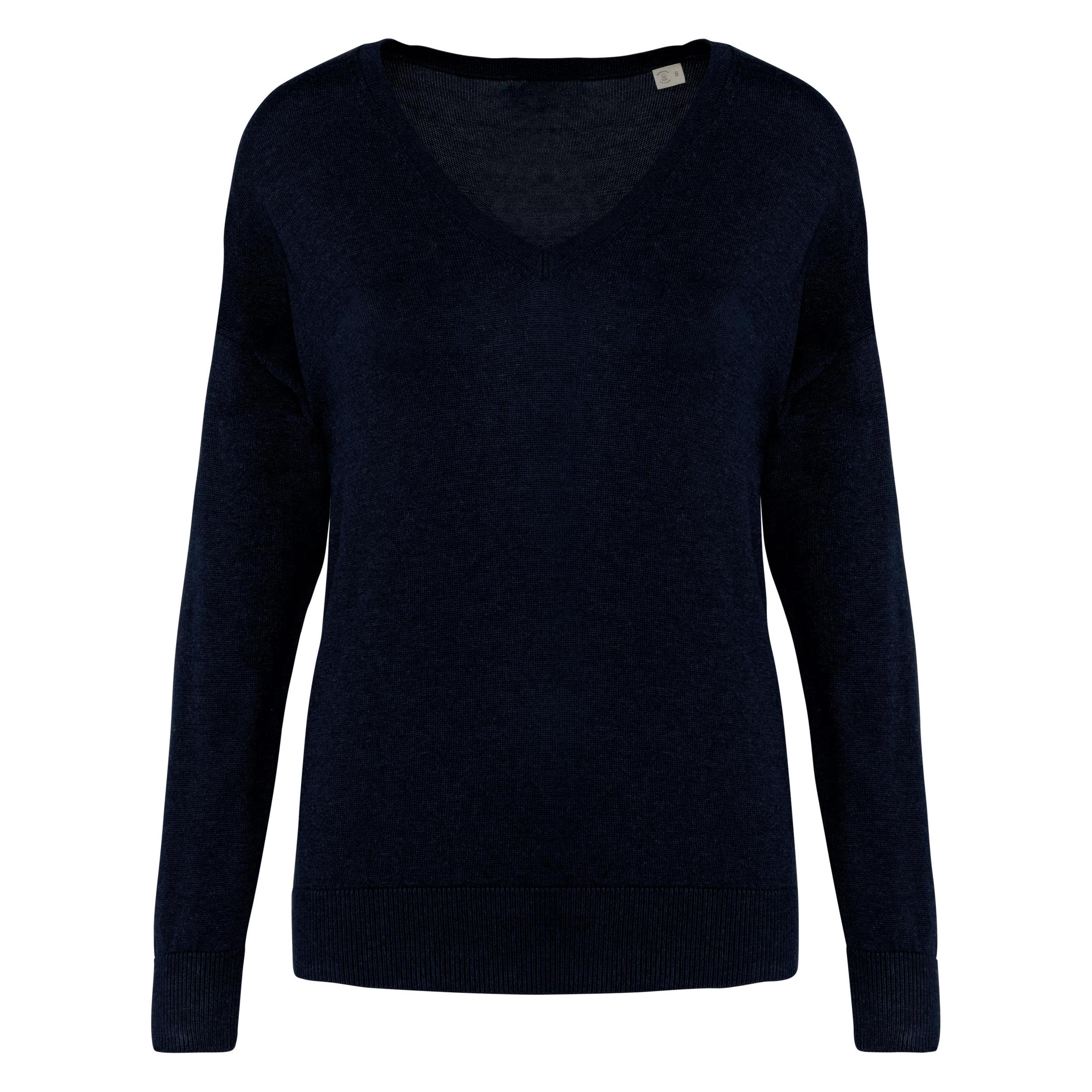 Spasso, Damen, Pullover, Pull Col V Umweltfreundlich Aus Lyocell Für Damen, Schwarz, (Xl)