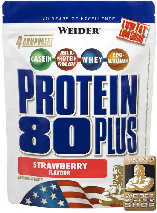 Actual product image Weider Protein 80 Plus (Strawberry, 1 pcs., 500 g)