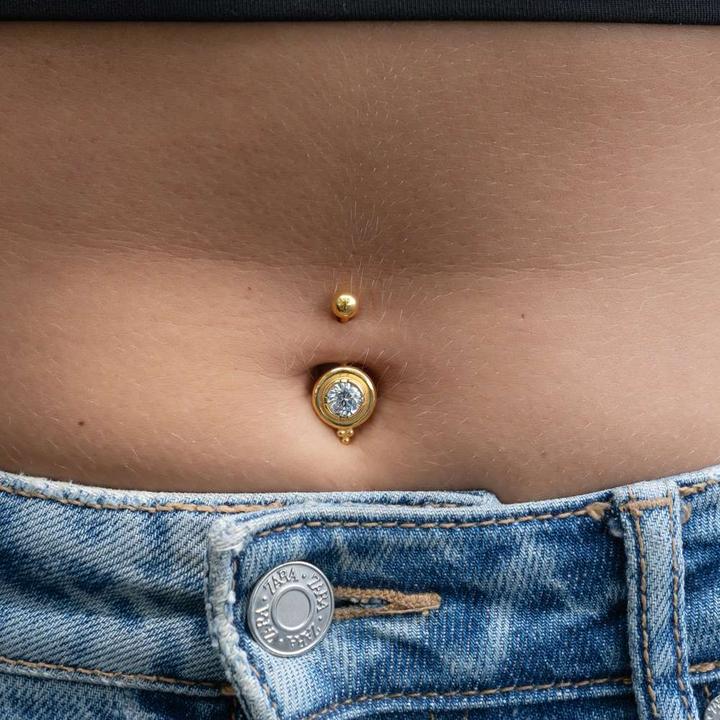 Immagine prodotto Bijouteria Piercing ventre (Zirconia, Rivestimento in PVD (colore oro), Acciaio chirurgico 316L)