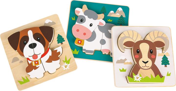 Produktbild Spielba Puzzle Schweizer Tiere 3er Set