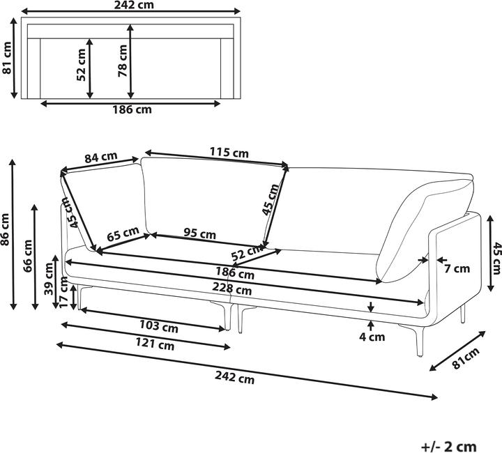 Produktbild Beliani Revsnes (3-Sitzer)