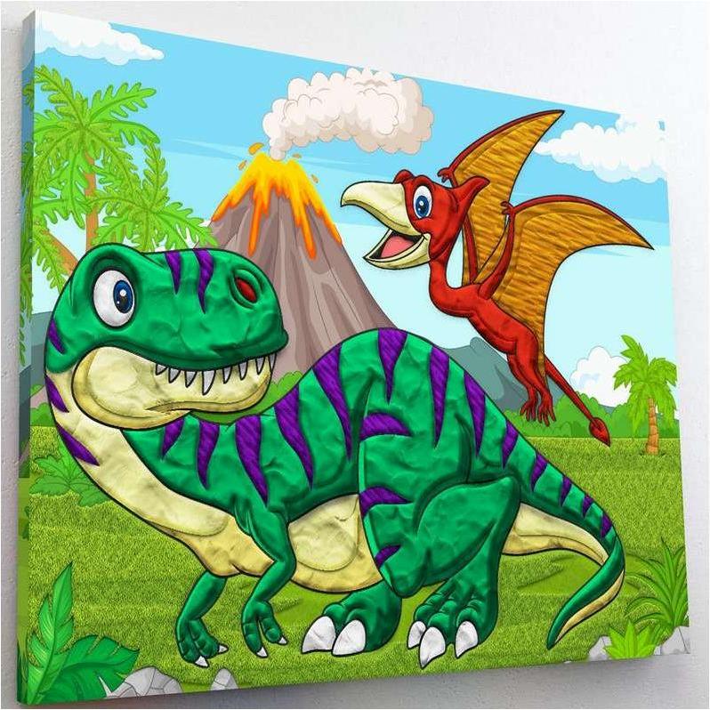 Splat Planet Clay painting on canvas 30x40cm - Dinosaurs (777689)