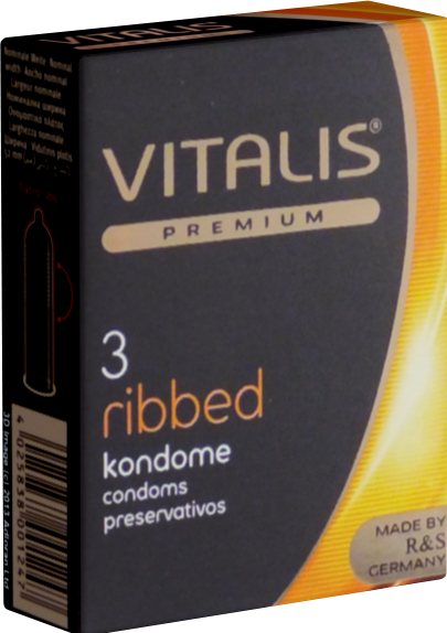 Actual product image Vitalis PREMIUM "Ribbed" 3 condoms with ribs for the extra hard sex experience (3 pcs.)