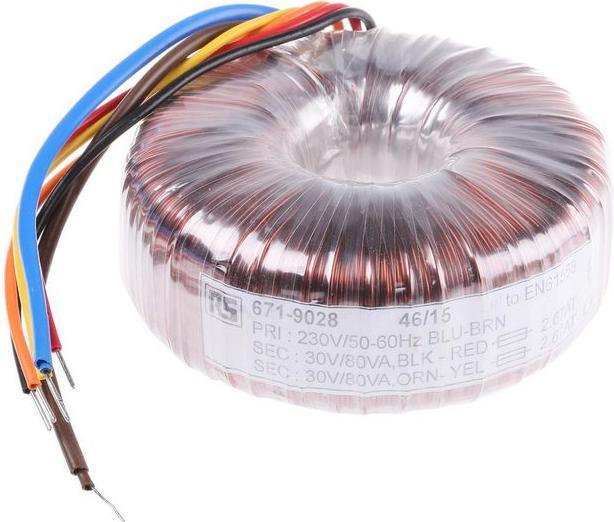 Produktbild RS PRO Transformator Ringkern 160VA 2x30V
