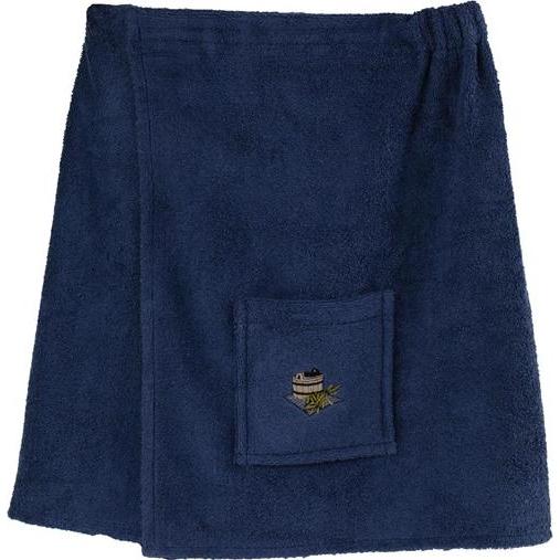 Namų tekstilė, Accessori per saune, GREMBIULE DA SAUNA RICAMATO 55X150 BLU