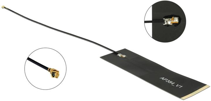 Actual product image Delock LoRa/MHF antenna, SMA connector, black (Lora)