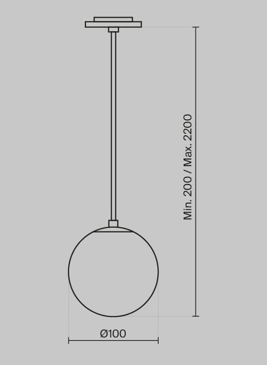 Immagine prodotto Maytoni Luna LED a sospensione, luce a sospensione 5W 210cm nera 3000K 90Ra bianco caldo (300 lm)