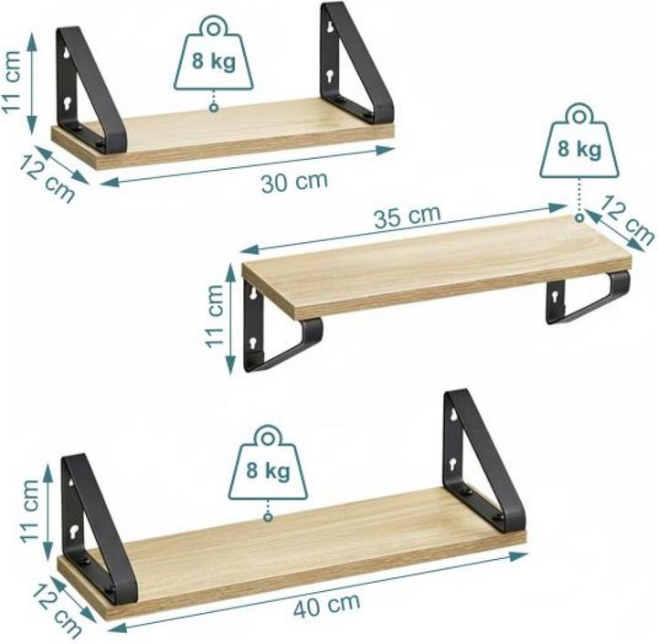 Produktbild Relaxdays Wandregal-Set (40 x 12 x 11 cm)