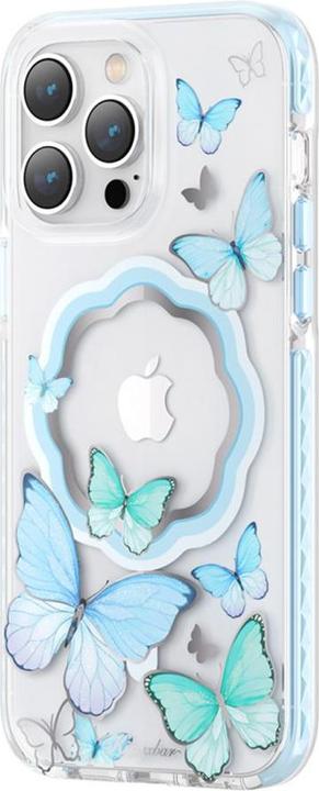 Actual product image Kingxbar Butterfly Series magnetic case for iPhone 14 Pro Max MagSafe case with butterflies blue (Apple iPhone 14 Pro Max)