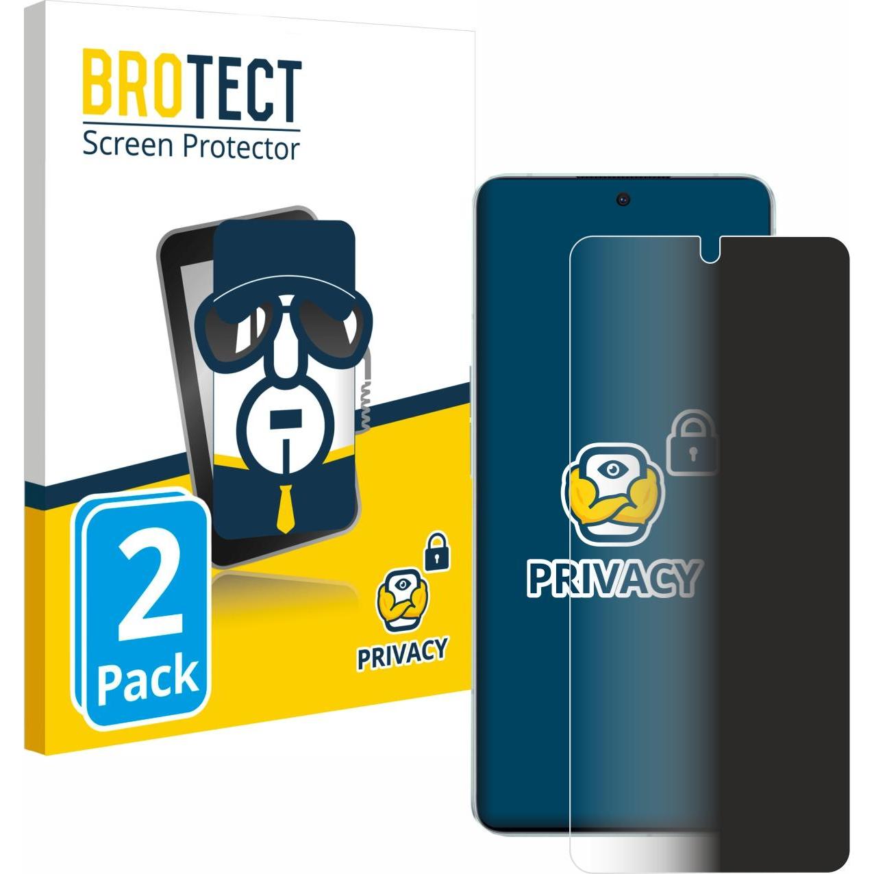 BROTECT Sichtschutzfolie Anti-Spy Privacy Folie Blaulicht-Schutz (2 Stück, Oppo Reno 8 Pro 5G), Smartphone Schutzfolie, ...