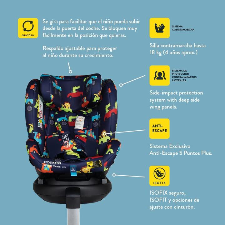 Produktbild Cosatto 360° drehbarer i-Size Autositz mit ISOFIX und ERF für 0-12 Jahre (Kindersitz, ECE R129/i-Size Norm)