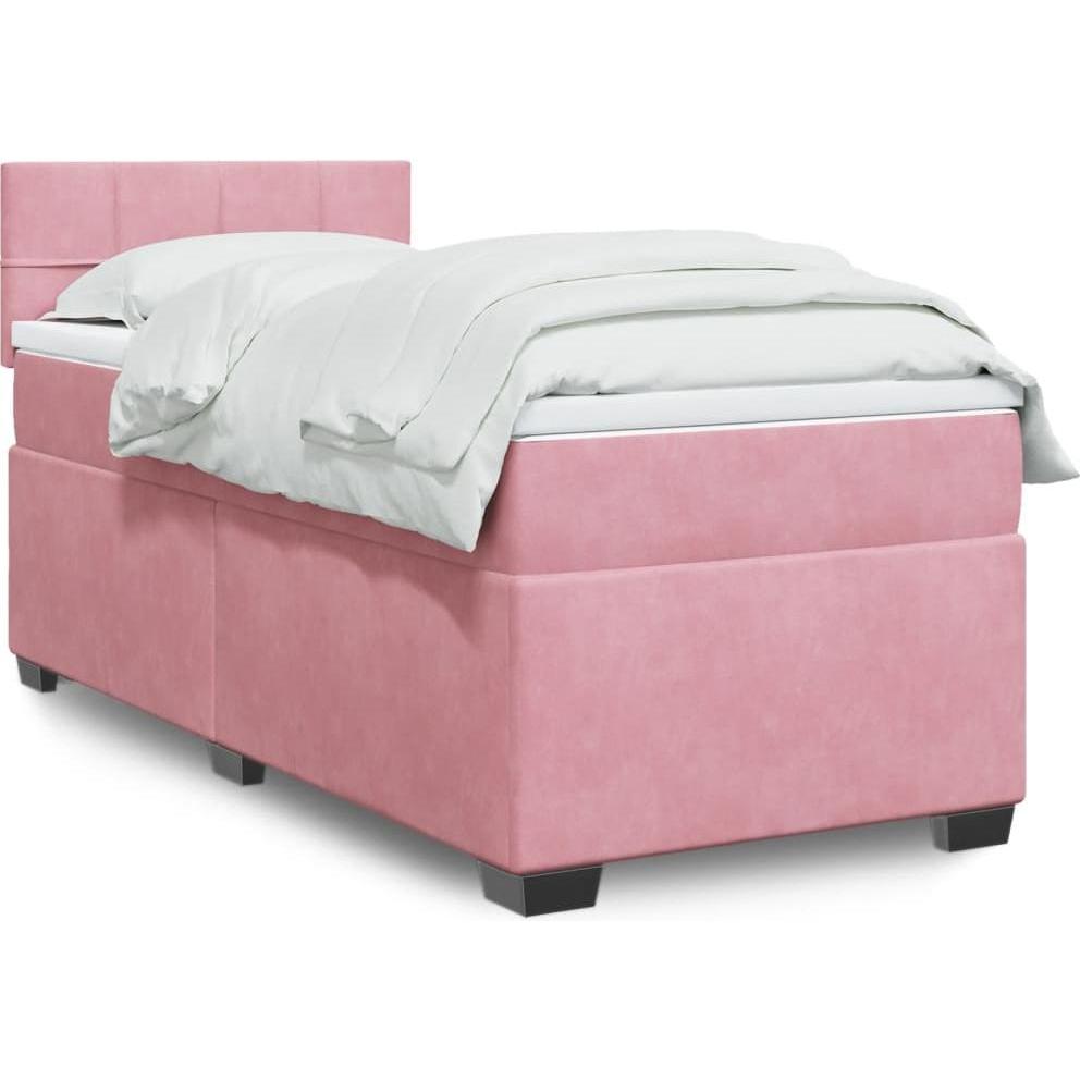 VidaXL, Bett, Bo x springbett mit Matratze 140 x 190 cm Samt (140 x 190 cm)