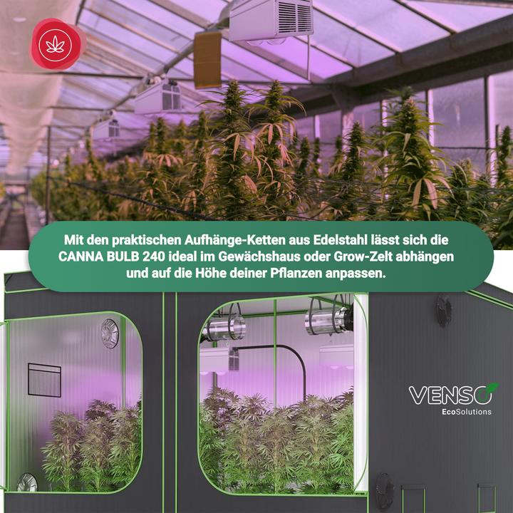 Produktbild Parus by Venso Venso EcoSolutions CANNA BULB 240, LED Pflanzenlampe, 240 Watt Grow Lampe Cannabis mit Vollspektrum (LED, 245 V)