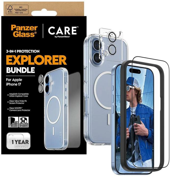 Produktbild PanzerGlass 3-in-1 Explorer Set (1 Stk., Apple iPhone 17)