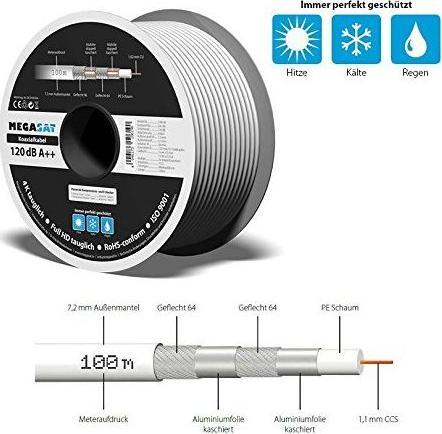 Produktbild Megasat Koax 120dB Kabel 100m (120 dB, Mini-Spule)