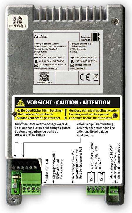 Image du produit Telecom Behnke Electronique compacte (SIP / a/b), taille 3, 20-0001-BS (Ethernet, Filaire, Téléphone Analogique)