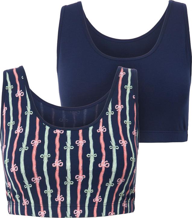 Actual product image Ulla Popken 2 Pack of Bralettes- Bow Print (pack of 2, 44 A, 42 A)