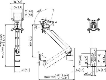 Immagine prodotto Vogels Pro Motion 4126 (Muro, 43", 10 kg)