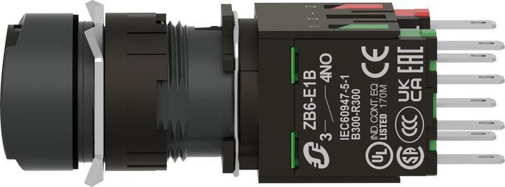 Actual product image Schneider Electric 16mm Push Button Black Flush 1NO 1NC