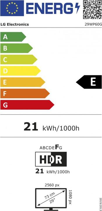 Energie-Label LG 29WP60G-B (2560 x 1080 Pixel, 29")