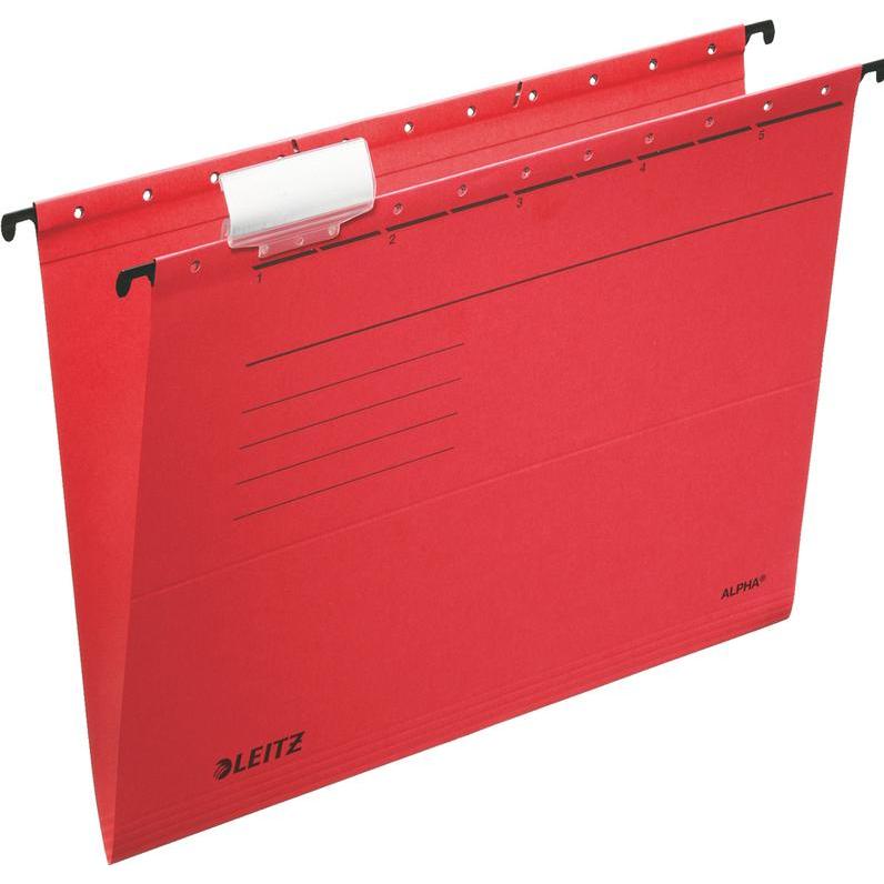 Leitz, Mappe, ALPHA Hängemappe, A4, seitlich offen, rot (A4, 1 x)