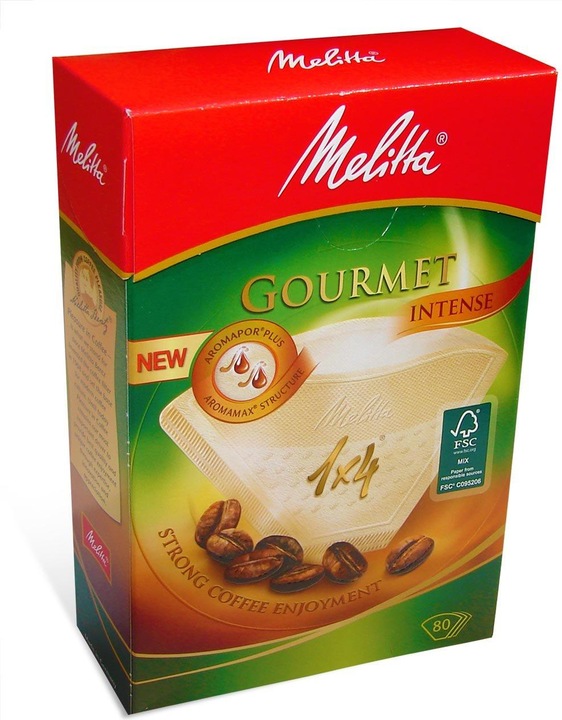 Produktbild Melitta Kaffefilter Gourmet Intense 1x4 hvid 80 stk